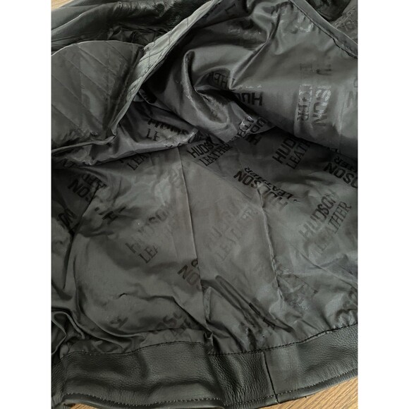 Vintage Hudson Leather Moto Edgy Motorcycle Biker Braid Cinch Lined Jacket - Picture 12 of 16